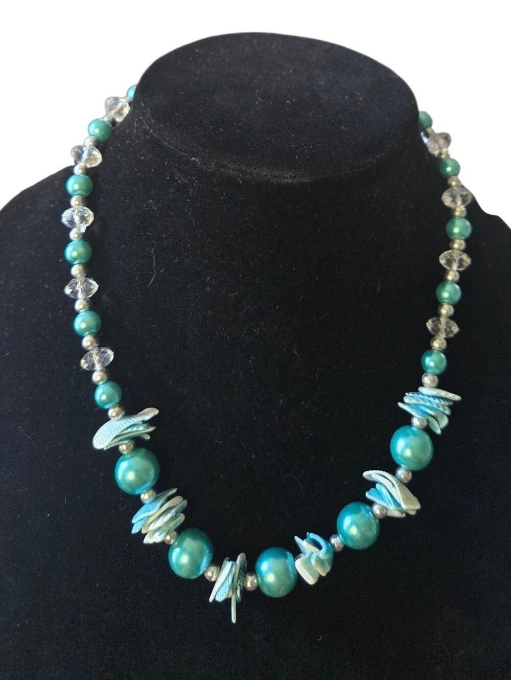 Turquoise Pearl & Shell Bead Necklace